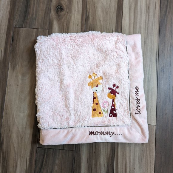 Koala Baby Other - Koala Baby Girls Plush Blanket Zebra Mommy Loves Me Throw Pink 28" x 27"